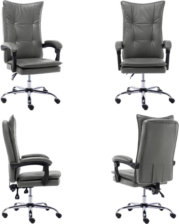VidaXL Kantoorstoel kunstleer antraciet Bureaustoel Bureaustoelen Computer Stoel Computer Stoelen