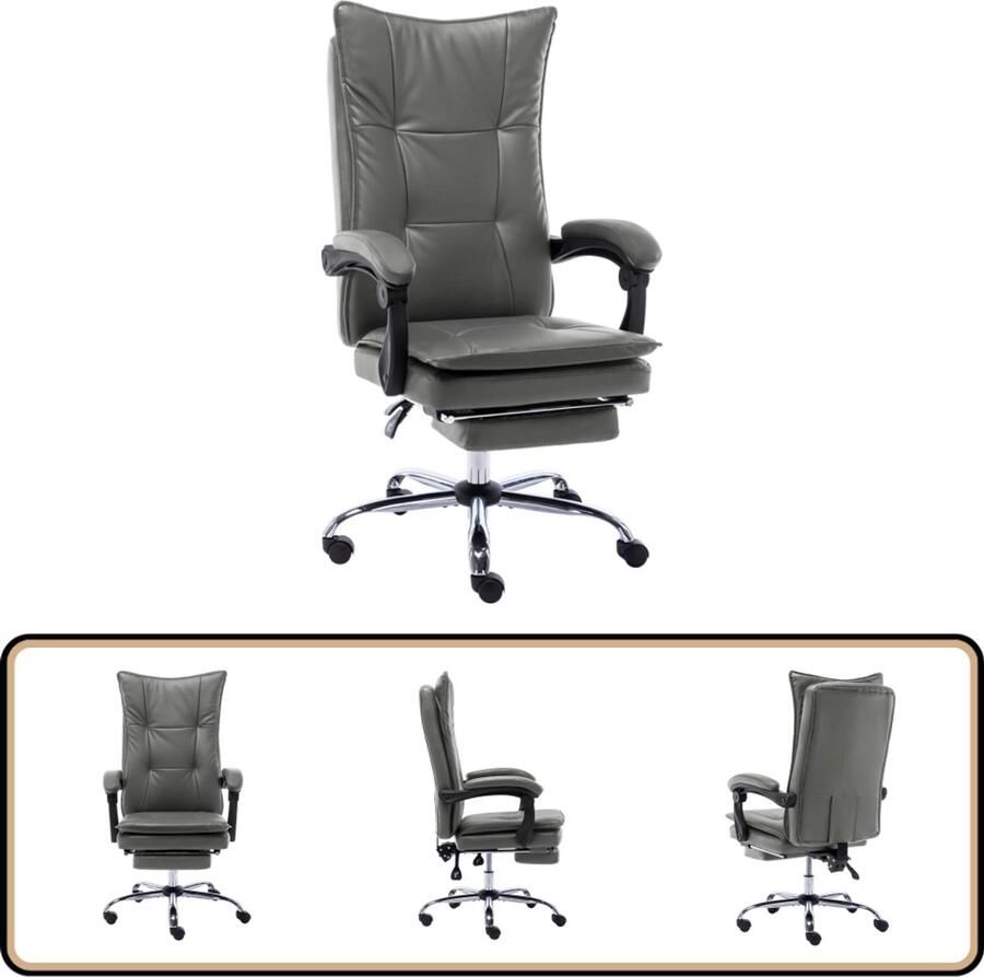 VidaXL Kantoorstoel Kunstleer Antraciet Kantoorstoel Bureaustolen Ergonomische Stoel Kunstleder Stoel Antraciet Stoel