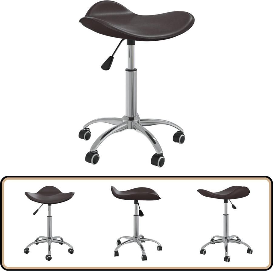 VidaXL Kantoorstoel Kunstleer Bruin Draaibaar Kantoorstoel Kantoorstoelen Stoel Stoelen