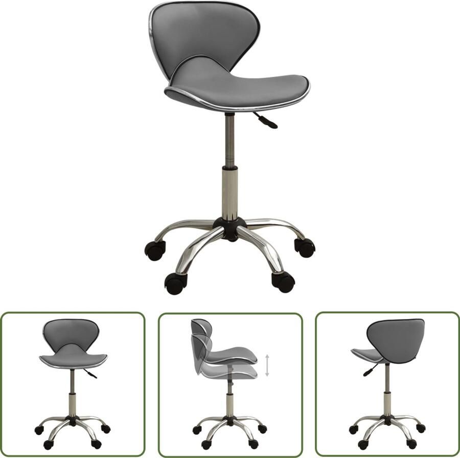 VidaXL Kantoorstoel Kunstleer Grijs Ergonomisch Kantoormeubilair Bureaustoel Ergonomische Stoel Kunstleder Stoel Grijs Meubilair