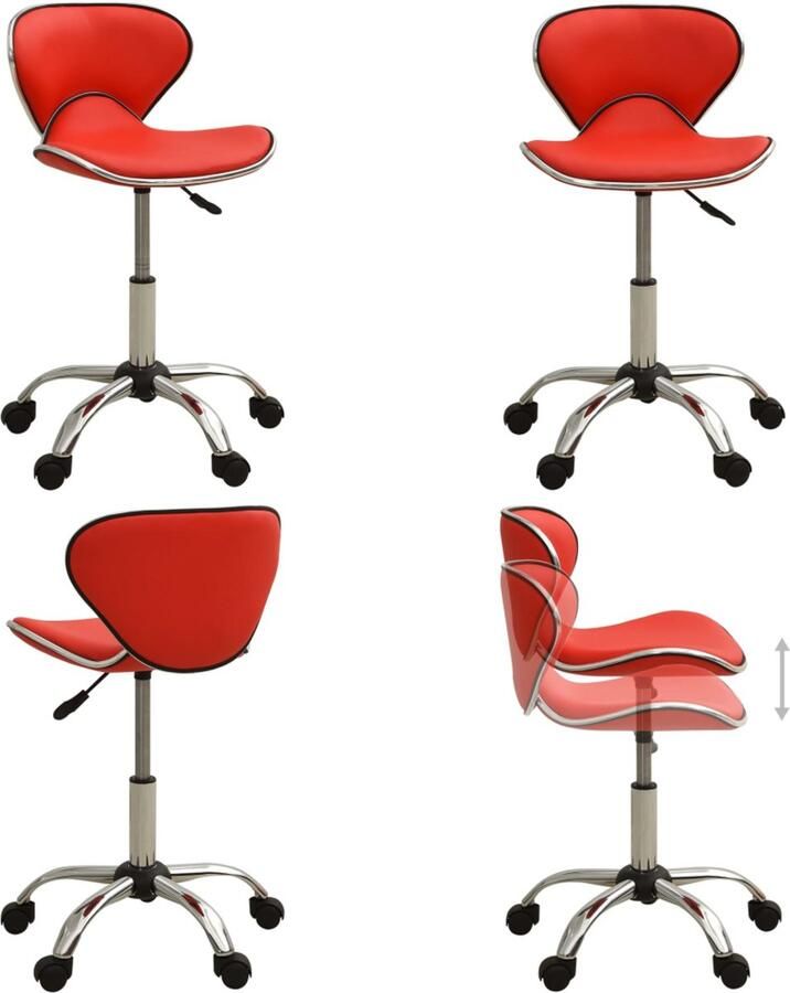 VidaXL Kantoorstoel kunstleer rood Bureaustoel Bureaustoelen Computer Stoel Computer Stoelen