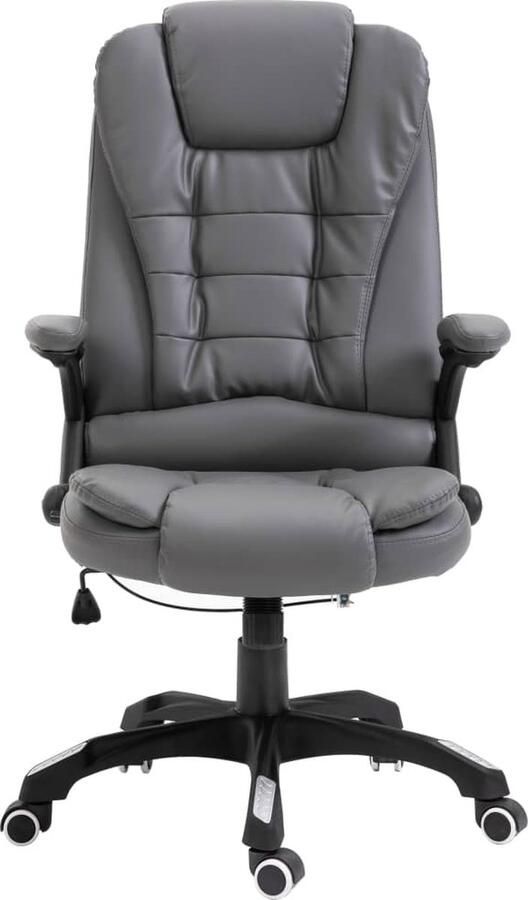VidaXL Kantoorstoel Kunstleer Verstelbaar Antraciet Kantoorstoel Bureaustoel Ergonomische Stoel Kunstlederen Stoel Antraciet Kleur Verstelbare Stoel