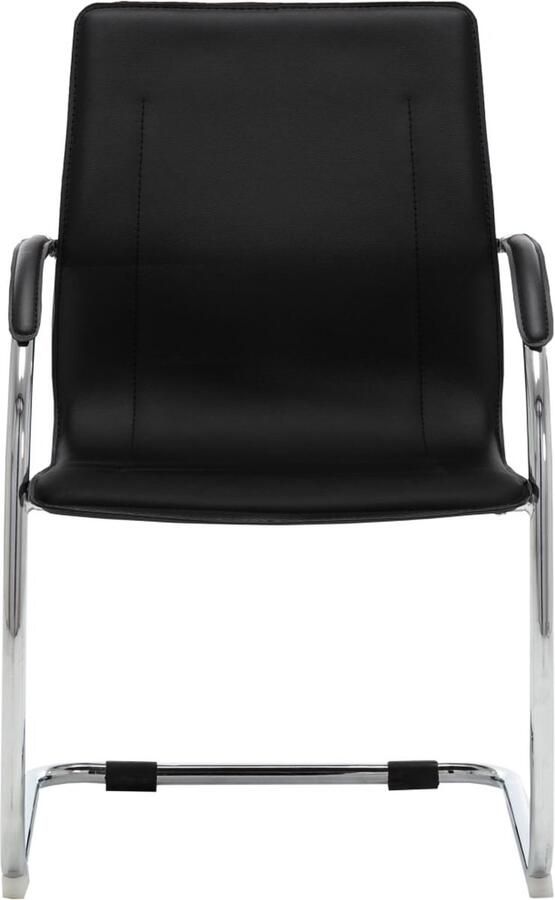 VidaXL Kantoorstoel Kunstleer Zwart Ergonomisch Kantoorstoel Bureaustool Zwarte Kantoormeubels Ergonomische Stoel Comfortabele Stoel Zwevende Stoel Kunstlederen Stoel Metalen Stoel Thuiswerkplek Home Office