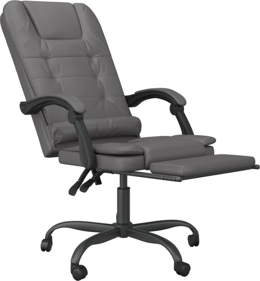 VidaXL -Kantoorstoel-massage-verstelbaar-kunstleer-grijs - Foto 3