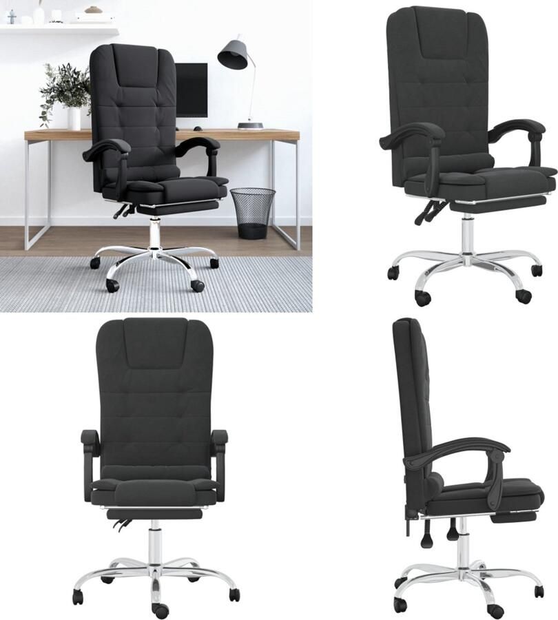 VidaXL Kantoorstoel massage verstelbaar kunstleer zwart Massage Bureaustoel Massage Bureaustoelen Massage Stoel Elektrische Bureaustoel