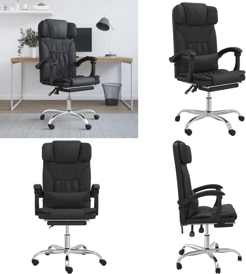 VidaXL Kantoorstoel massage verstelbaar kunstleer zwart Massage Bureaustoel Massage Bureaustoelen Massage Stoel Elektrische Bureaustoel