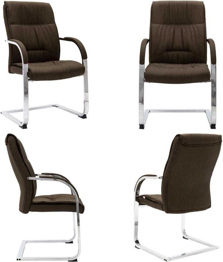 VidaXL Kantoorstoel stof bruin Kantoorstoel Kantoorstoelen Stoel Stoelen