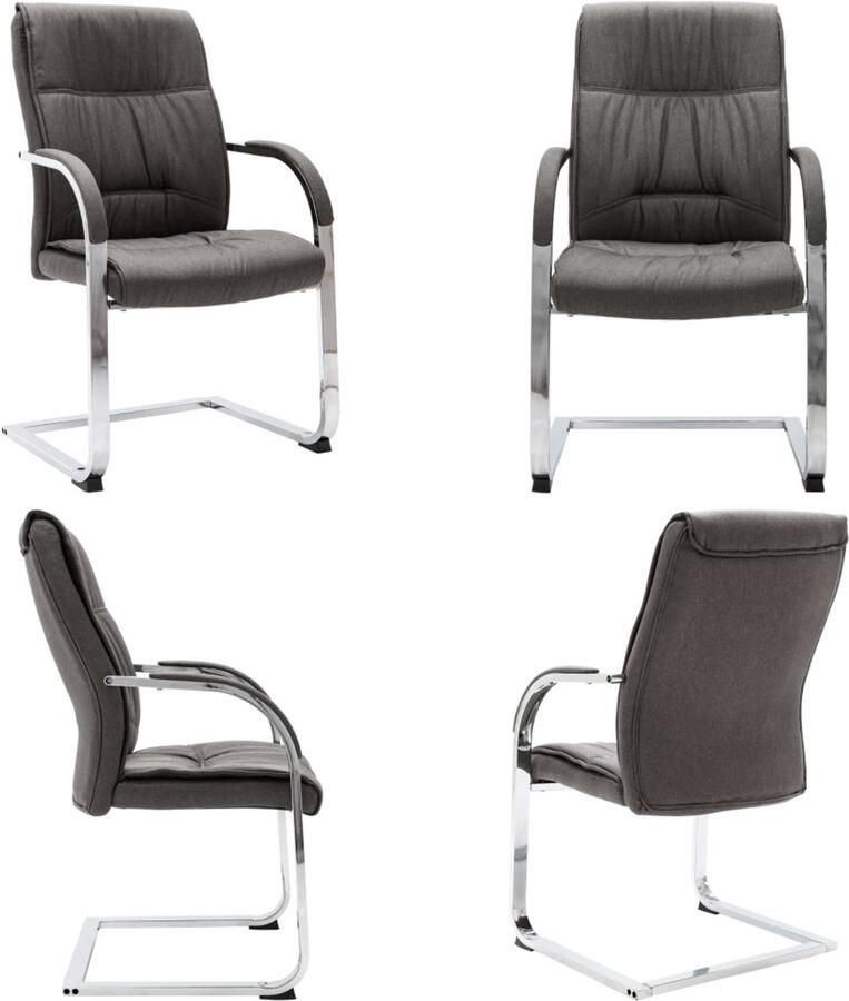 VidaXL Kantoorstoel stof grijs Kantoorstoel Kantoorstoelen Stoel Stoelen