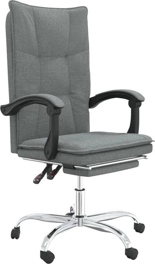 VidaXL Kantoorstoel Verstelbaar Stof Donkergrijs Kantoorsstoel Bureaustoel Comfortabele Stoel Verstelbare Stoel Grijze Stoel Ergonomische Stoel