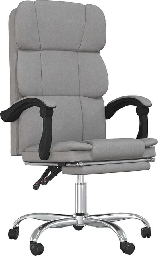 VidaXL -Kantoorstoel-verstelbaar-stof-lichtgrijs - Foto 4