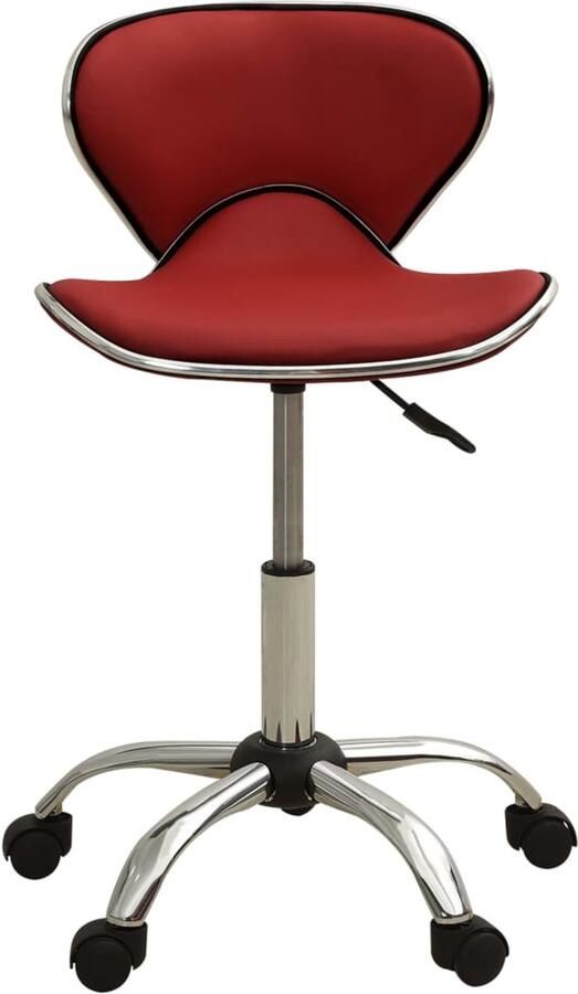 VidaXL Kantoorstoel Wijnrood Kunstleer Verstelbaar Kantoorstoel Bureaustoel Ergonomische Stoel Kunstlederen Stoel Rode Stoel Draaibare Stoel Verstelbare Stoel Comfortabele Stoel Thuiswerkplek Werkstoelen