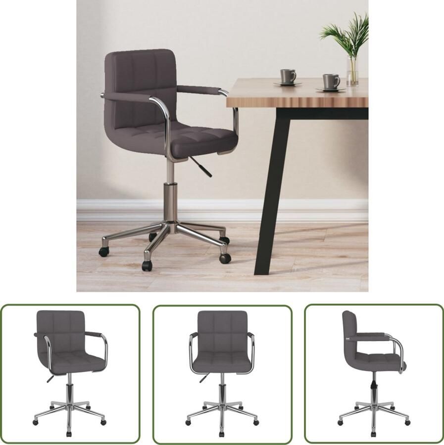 The Living Store Kantoorstoel draaibaar stof taupe Draaibare Kantoorstoel Kantoorstoelen Ergonomische Stoel Bureaustoel Taupe Kleur