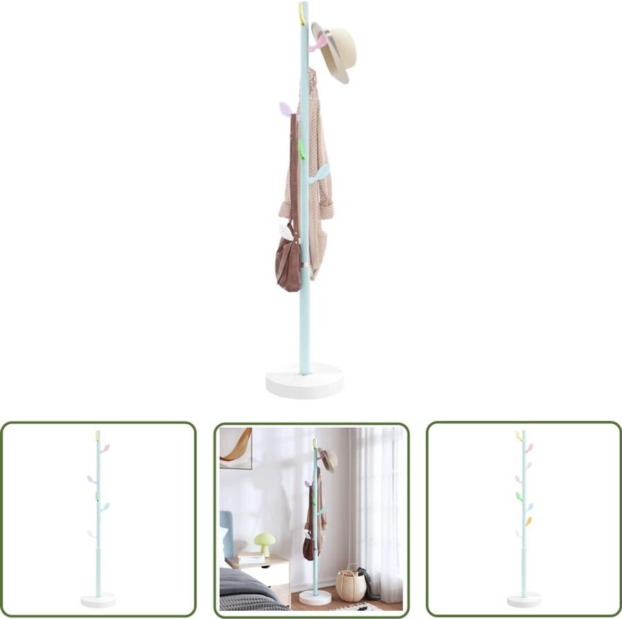 VidaXL Kapstok 172 cm Blauw Gepoedercoat IJzer Kapstok Hangers Garderobe Kledingopbergen Schoenenkast