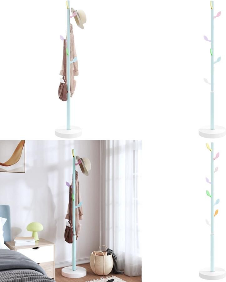 VidaXL Kapstok 172 cm gepoedercoat ijzer blauw Kapstok Kapstokken Kledingrek Jassenrek