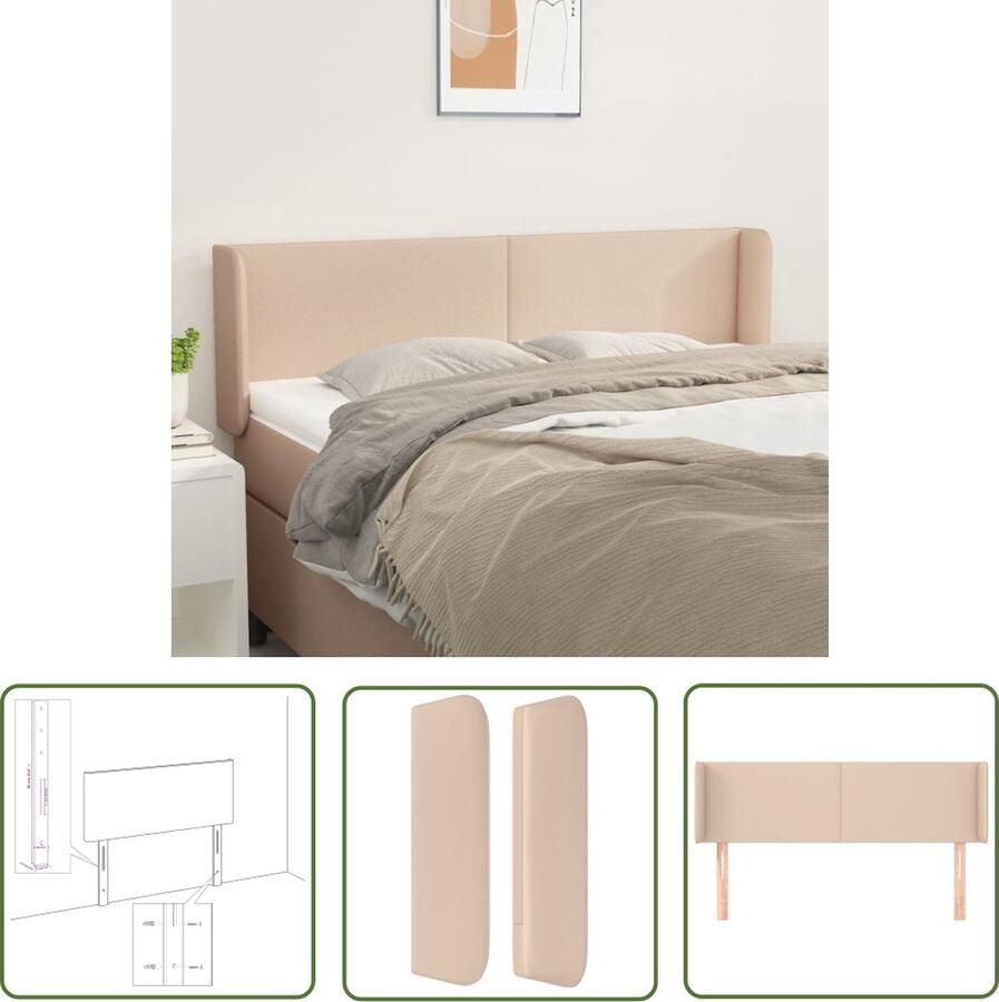 The Living Store Hoofdbord Cappuccino Kunstleer 147 x 16 x 78 88 cm Duurzaam Verstelbaar Hoofd Bord Kapstok Beddecoratie Bedroom Decor Slaapkamers