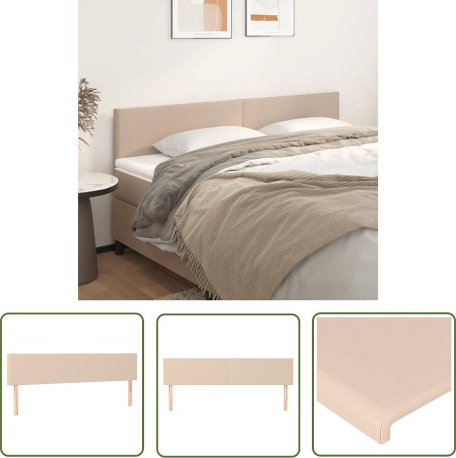 The Living Store Hoofdborden 2 st 100x5x78 88 cm kunstleer cappuccinokleurig Hoofd Bord Hoofdkussen Kapstok Bedroom Decor Bruine Meubels