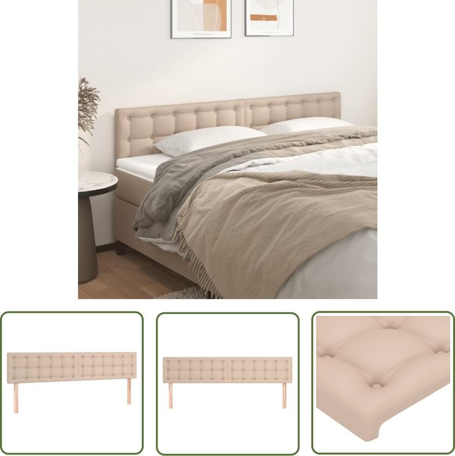 The Living Store Hoofdborden 2 st 100x5x78 88 cm kunstleer cappuccinokleurig Hoofd Bord Hoofdkussen Kapstok Bedroom Decor Slaapkamer Meubilair