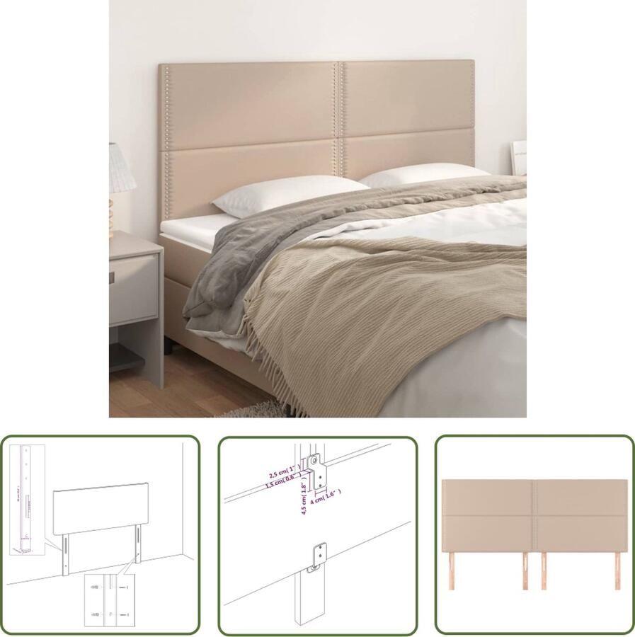 The Living Store Hoofdbord Cappuccino Kunstleer 180 x 5 x 118 128 cm (B x D x H) Verstelbaar Hoofd Bord Kapstok Bedroom Decoratie Lederlook Bruine Meubels
