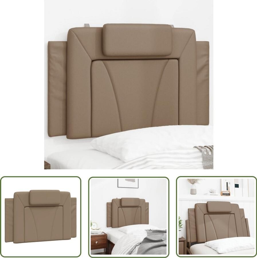 The Living Store Hoofdbordkussen 80 cm kunstleer cappuccinokleurig Hoofdbordkussen Kapstok Hoofdborden Designkamer Slaapkamers