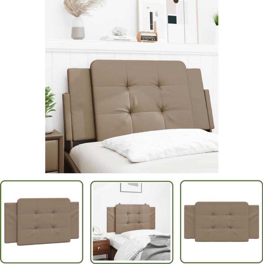 VidaXL Hoofdbordkussen Zadar 100 cm kunstleer cappuccinokleurig Hoofdbordkussen Kapstok Lederlook Bruine Bank Bedroom Decor