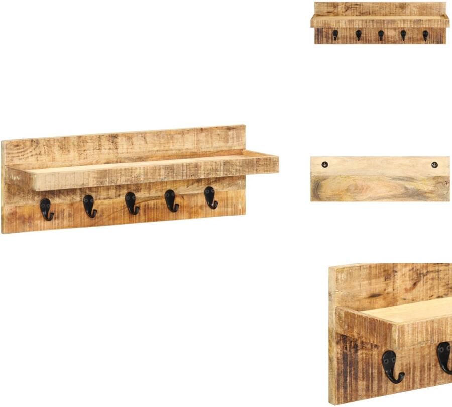 VidaXL -Wandkapstok-60x15x20-cm-massief-ruw-mangohout