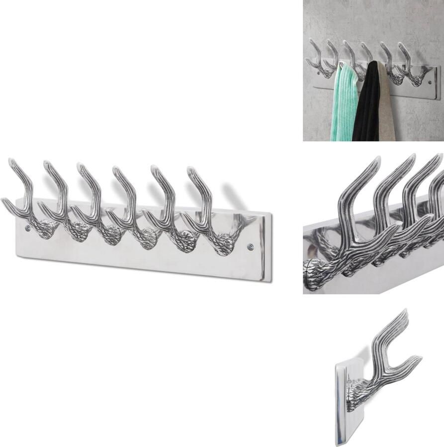 VidaXL Kapstok Kapstokken Kap Stok Kap Stokken Aluminium kapstok zilverkleurig