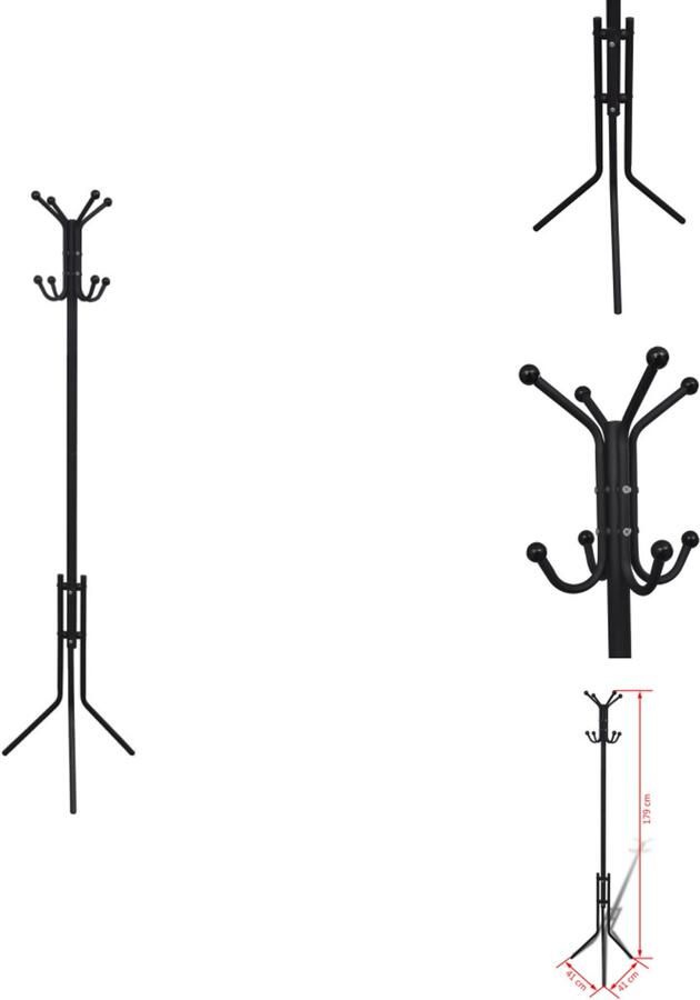 VidaXL Kapstok Kapstokken Kapstokje Kapstokjes Kapstok metaal zwart