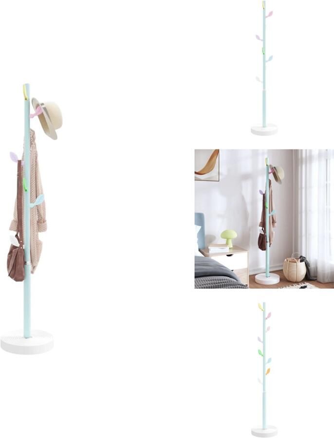 VidaXL Kapstok Kapstokken Kledingrek Jassenrek Kapstok 172 cm gepoedercoat ijzer blauw