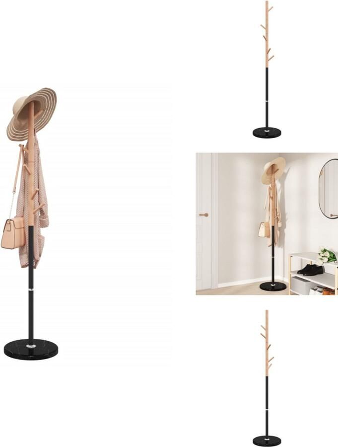 VidaXL Kapstok Kapstokken Kledingrek Jassenrek Kapstok 172 cm gepoedercoat ijzer zwart