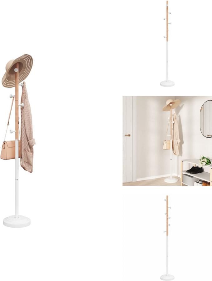 VidaXL -Kapstok-177-cm-gepoedercoat-ijzer-wit