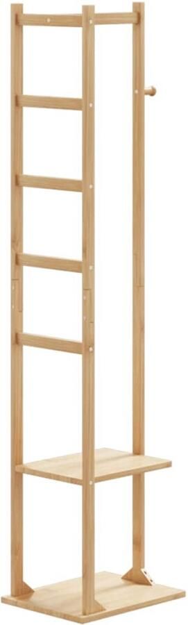VidaXL Kapstok met haken en schappen 38 5x30x156 cm bamboe