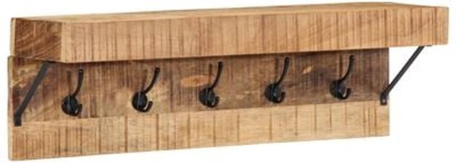 VidaXL Kap- en hoedenrekken Natuurlijke houtkleur Massief ruw mangohout