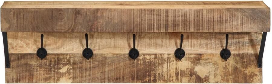 VidaXL Kap- en hoedenrekken Natuurlijke houtkleur Massief ruw mangohout - Foto 2