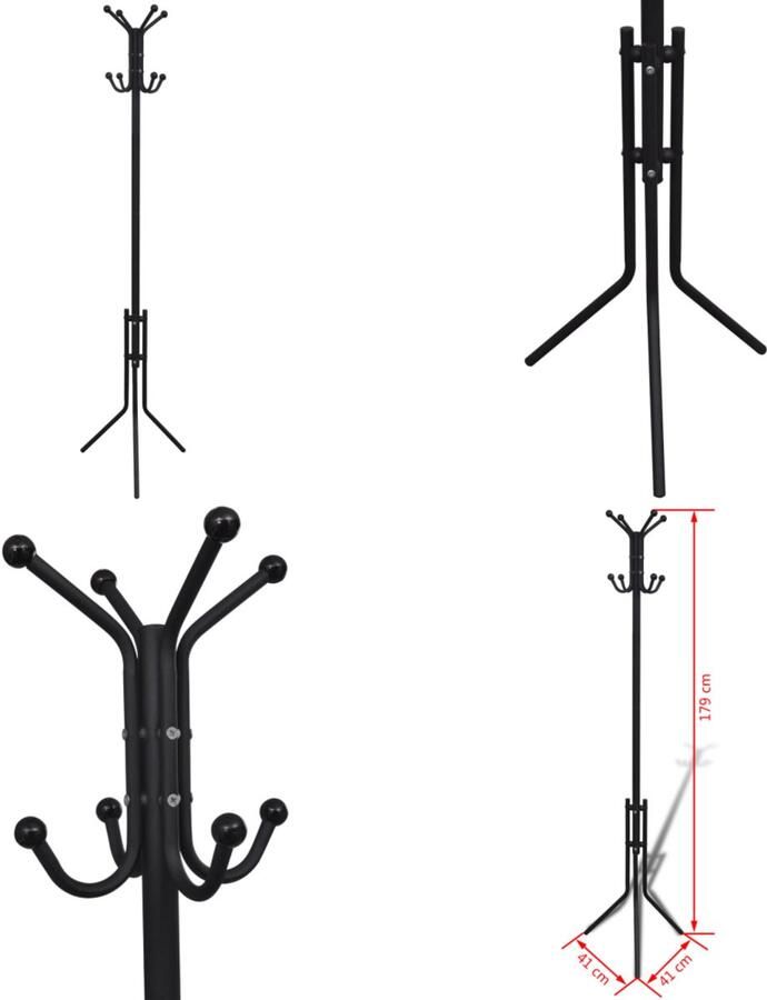 VidaXL Kapstok metaal zwart Kapstok Kapstokken Kapstokje Kapstokjes