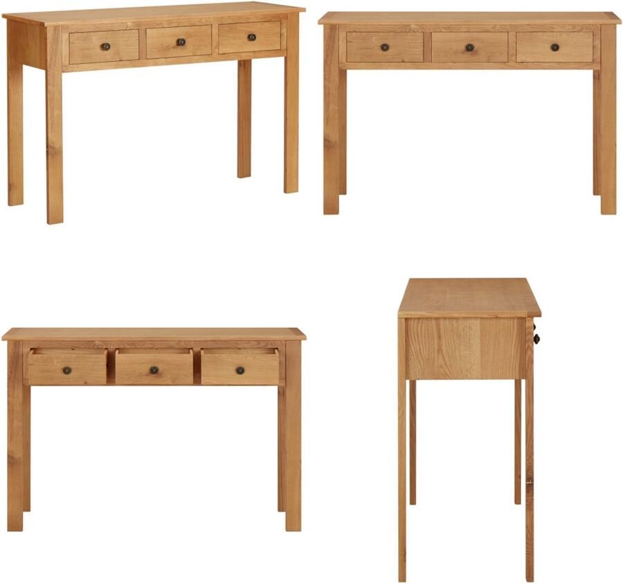 VidaXL Kaptafel 110x40x75 cm massief eikenhout Kaptafel Kaptafels Console Tafel Console Tafels
