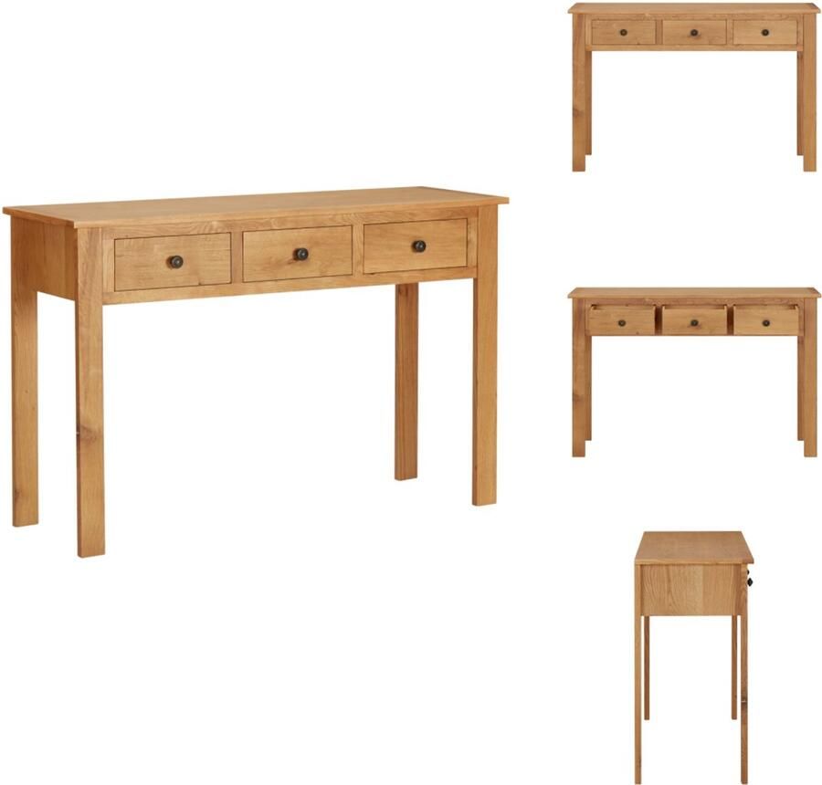 VidaXL Kaptafel Kaptafels Console Tafel Console Tafels Kaptafel 110x40x75 cm massief eikenhout
