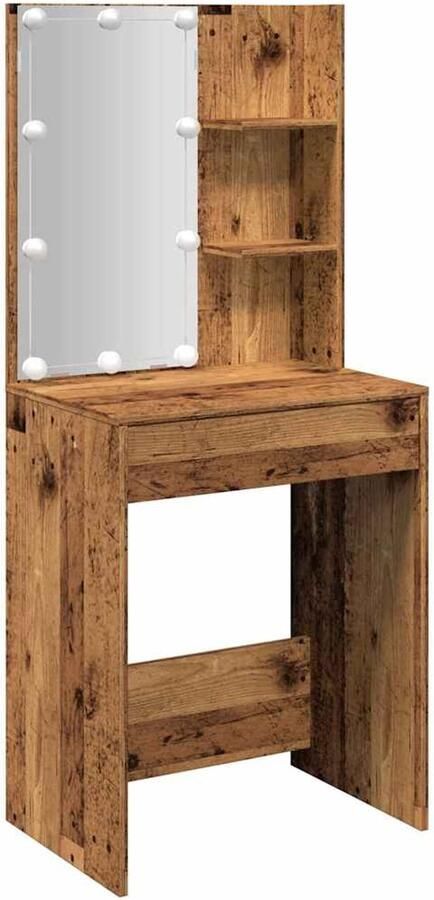 VidaXL Kaptafel met LED-verlichting 60x40x140 cm oud houtkleurig