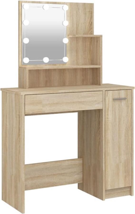 VidaXL Kaptafel met LED-verlichting 86 5x35x136 cm sonoma eikenkleurig - Foto 3