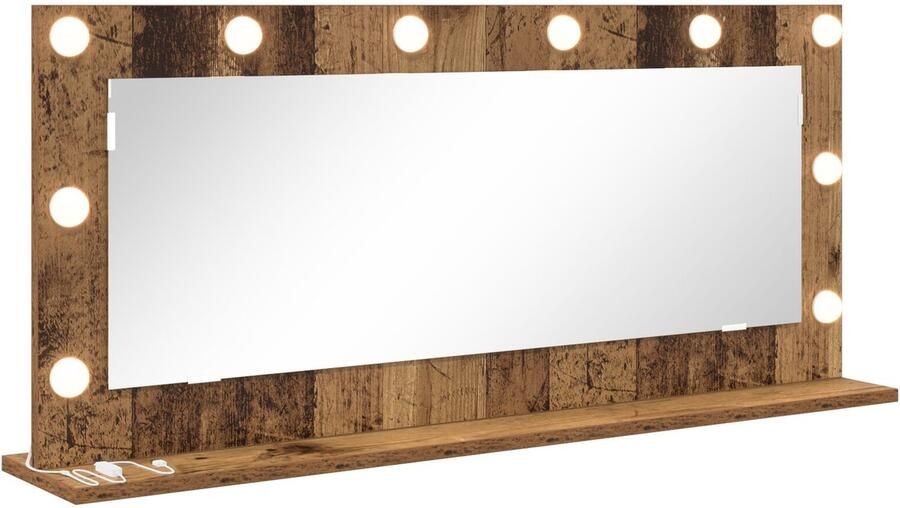 VidaXL Kaptafel Spiegel Oud Hout 100 x 45 x 18 cm Spiegel