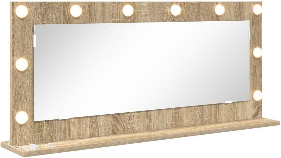 VidaXL Kaptafel Spiegel Sonoma eiken Spaanplaat Glas 100 x 45 x 18 cm