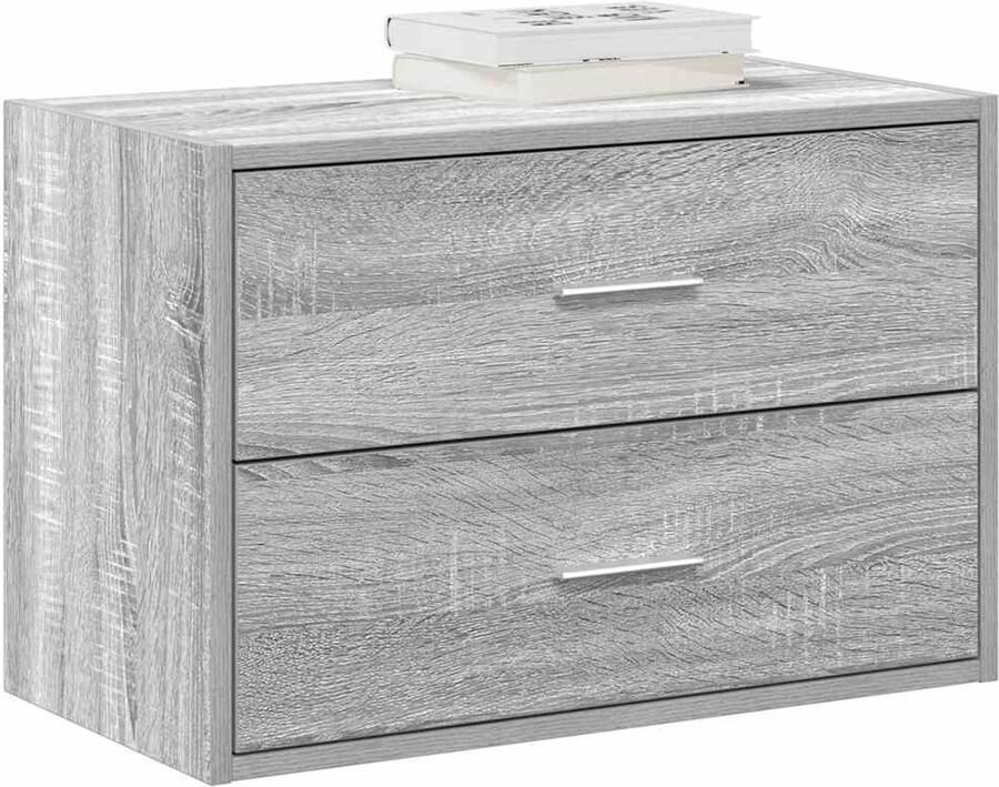 VidaXL Kast 2 lades 60x31x40 cm Grijs eiken Kast Kasten -opbergkast Vitrinekast