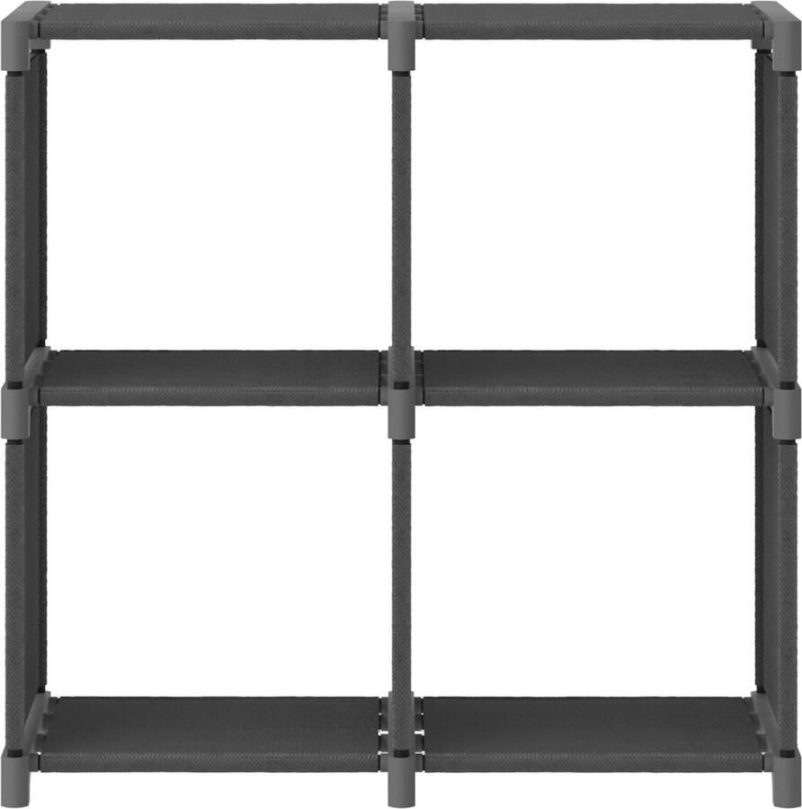 VidaXL Kast 4 vakken Grijs 69x30x72 5 cm Opbergkast Vakkenkast Grijze Kast Stoffen Kast Industriële Kast