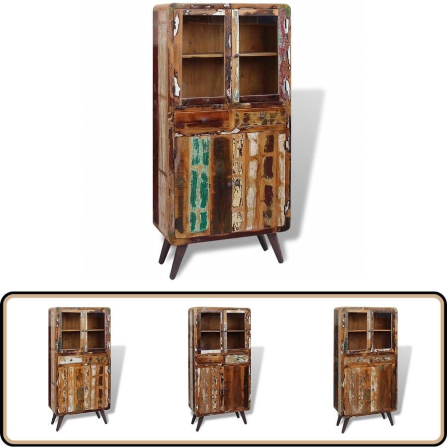 VidaXL Kast 90x40x190 cm Gerecycled Hout Houten Kast Servieskast Dressoir Kast Multifunctionele Kast