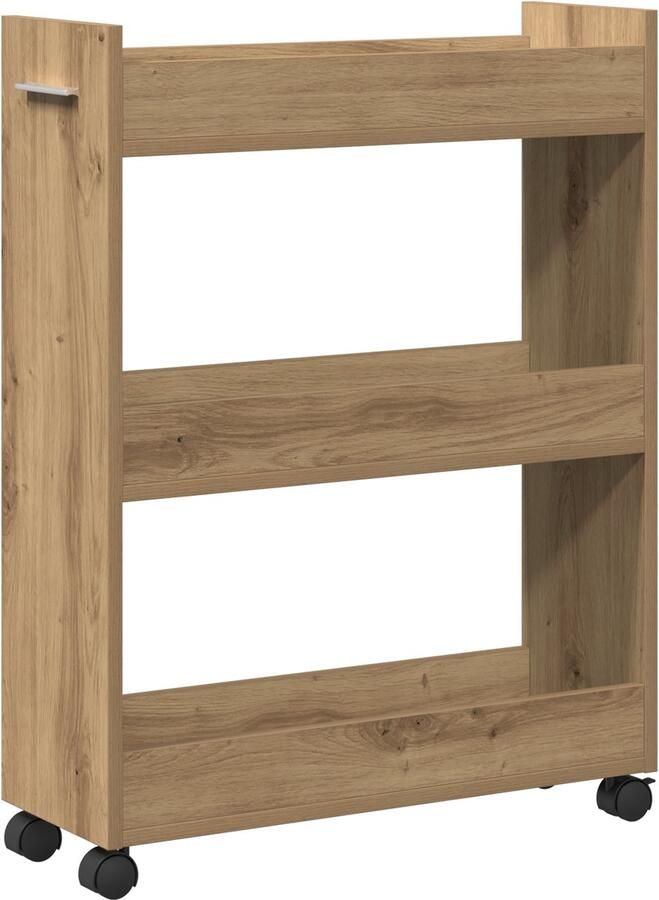 VidaXL Kast artisanaal eikenkleurig 60 x 22 x 79 cm Bewerkt hout - Foto 2