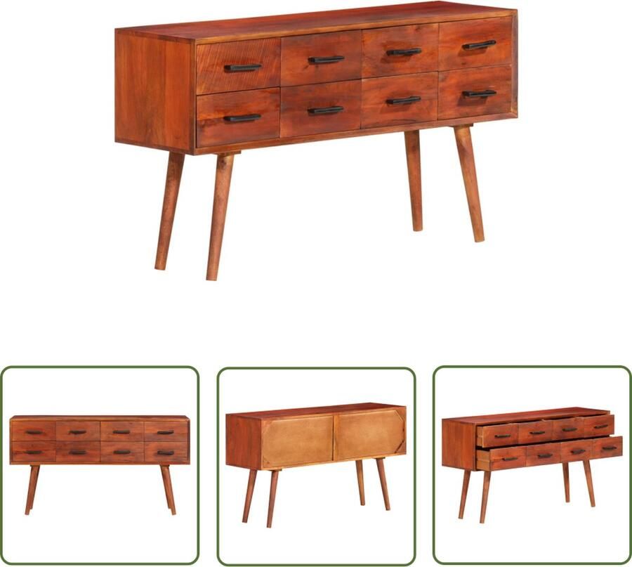 VidaXL Dressoir 110x30x59 cm massief mangohout Dressoir Kast Mangohout Houten Dressoir Vintage Dressoir