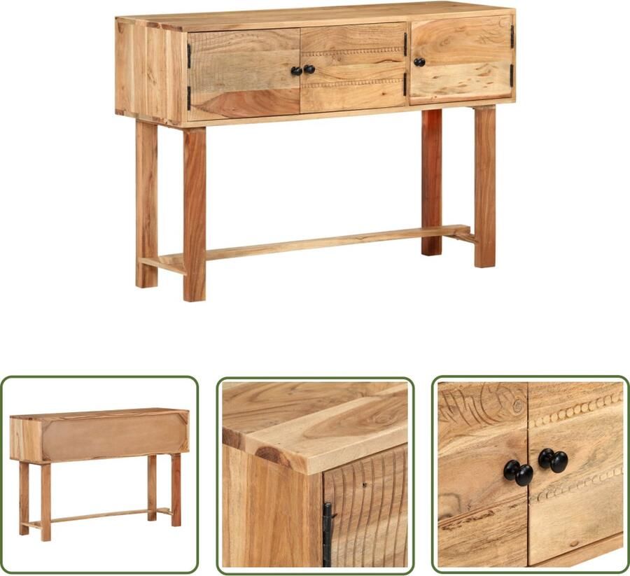 The Living Store Dressoir 115x35x75 cm massief acaciahout Dressoir Kast Salontafel Meubilair Acacia Hout