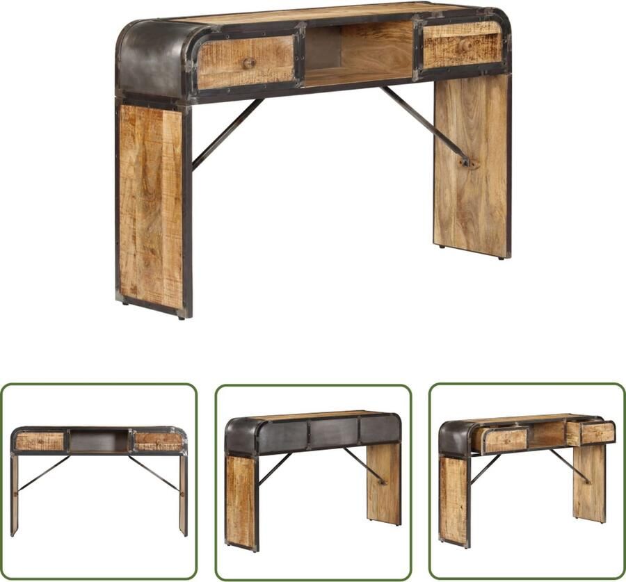 The Living Store Dressoir 120x30x75 cm massief mangohout Dressoir Kast Wandtafel Mangohout Antique Style