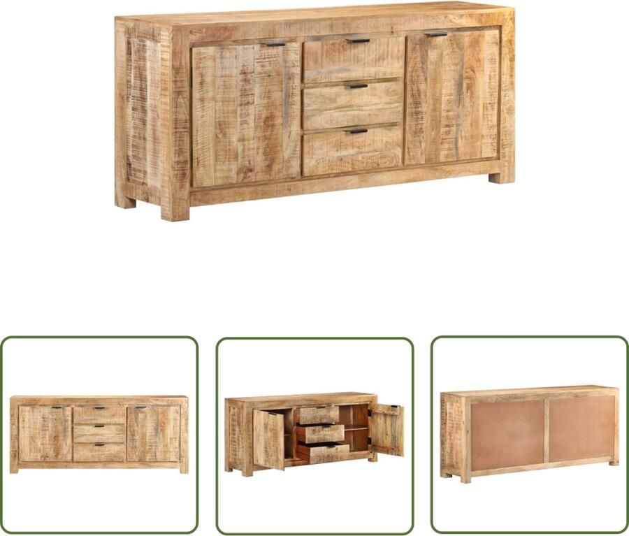 The Living Store Dressoir 175x40x75 cm ruw mangohout Dressoir Kast Mangohout Vintage Landelijk - Foto 2