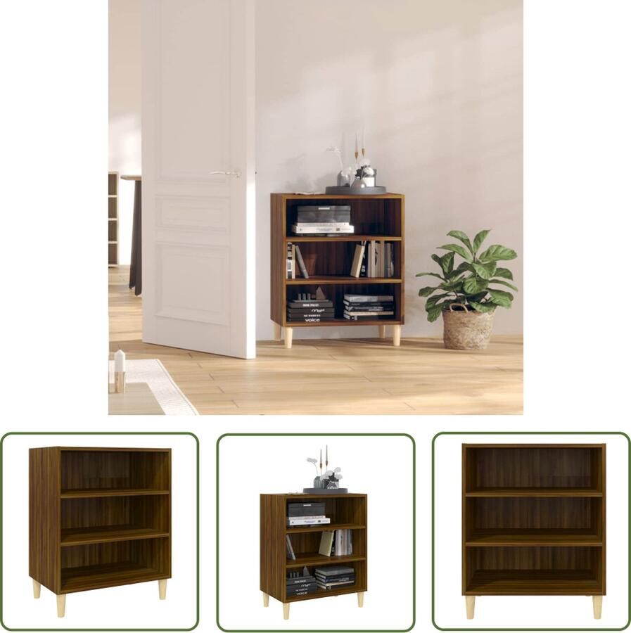 The Living Store Dressoir 57x35x70 cm spaanplaat bruin eikenkleur Dressoir Boekenkast Salontafel Opbergkast Bruine Eiken