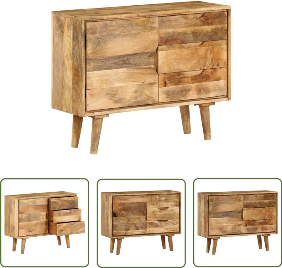 VidaXL Kast Dressoir 90x30x69 cm massief mangohout Vintage Designkast